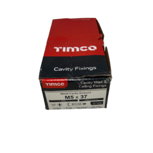 a box of timco cavity fixing anchors presented on a white background