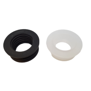 one black and one white flush cone presented on a white background