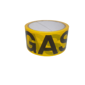 a roll of gas identification tape presented on a white background