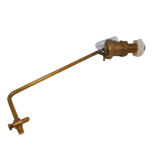 a brass ball float valve part two on a white background