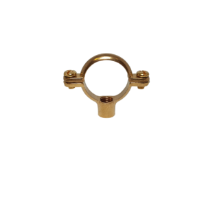 a brass munsen ring presented on a white background