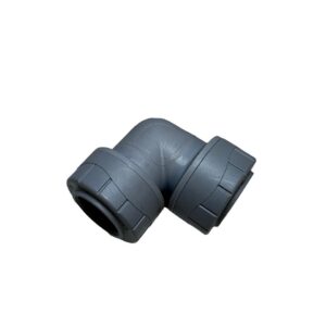 a polyplumb elbow presented on a white background