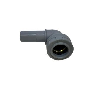 a polyplumb spigot elbow presented on a white background