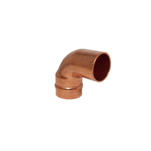 a yorkshire copper solder ring 90° street elbow presented on a white background