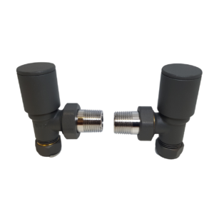 Anthracite Angled Towel Rail Valves