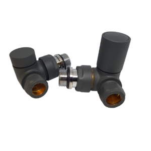 Anthracite Corner Towel Rail Valves