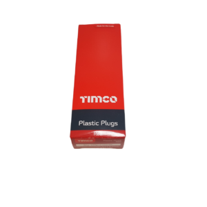 a box of timco red plugs presented on a white background