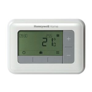 a honeywell t4 programmable stat presented on a white background