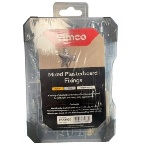 timco mixed plasterboard fittings displayed upright with a white background