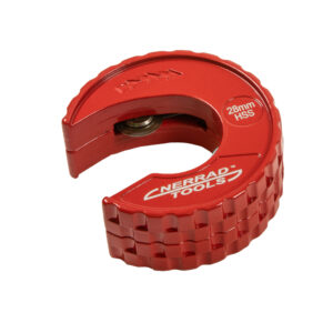 a red nerrad 28mm pro slice tube cutter presented on a white background