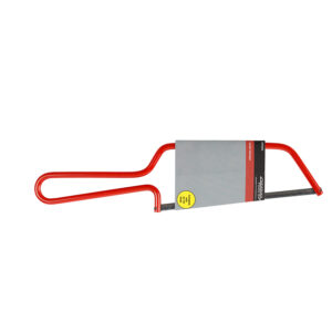 a red nerrad junior hacksaw presented on a white background