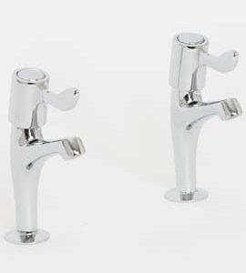 Skara 1/4 Turn Lever Sink Pillar Taps CP