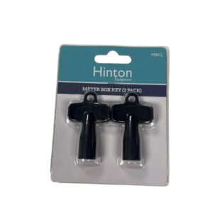 Pack of two Hinton Meter Box Keys on a white background.