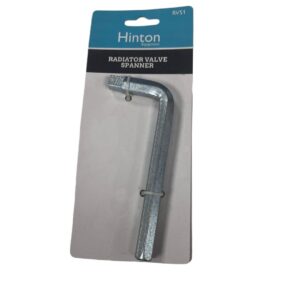 This is a radiator valve spanner on a white4 background.