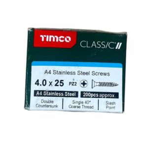 Timco Screws PZ2 CSK A4 SS 4.0 x 25