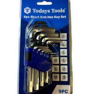 Todays Tools 9pc Short Arm Hex Key Set