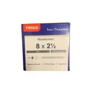 Timco Twin Threaded Woodscrews 8 x 2 1/2 PZ2 - 200pcs