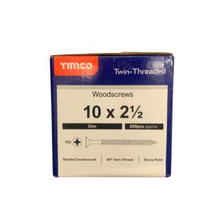 Timco Woodscrews 10 x 2 1/2 PZ2 - 200pcs