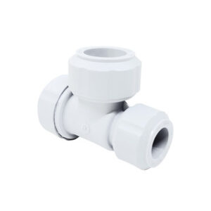 Pex Push Fit  22mm x 15mm x 22mm White Reducer Tee