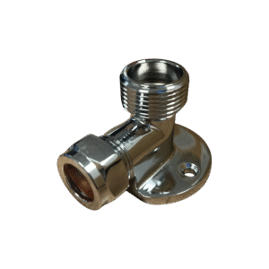 Fixed Chrome Wall Plate Elbow 3/4" Male Iron x 15mm