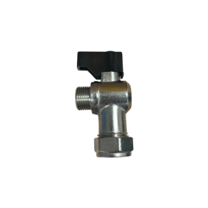 3/8” x 15mm Flat-Faced Angled ISO Valve /w Handle