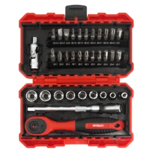 Amtech 35pc 1/4" Drive Metric Socket Set With Assorted Bits