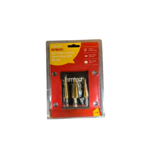 Amtech 3pc High Speed Steel Step Drill Bit Set