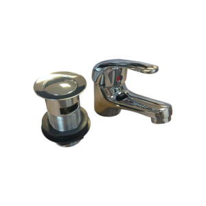 Basin Mixer with Push Waste - Chrome